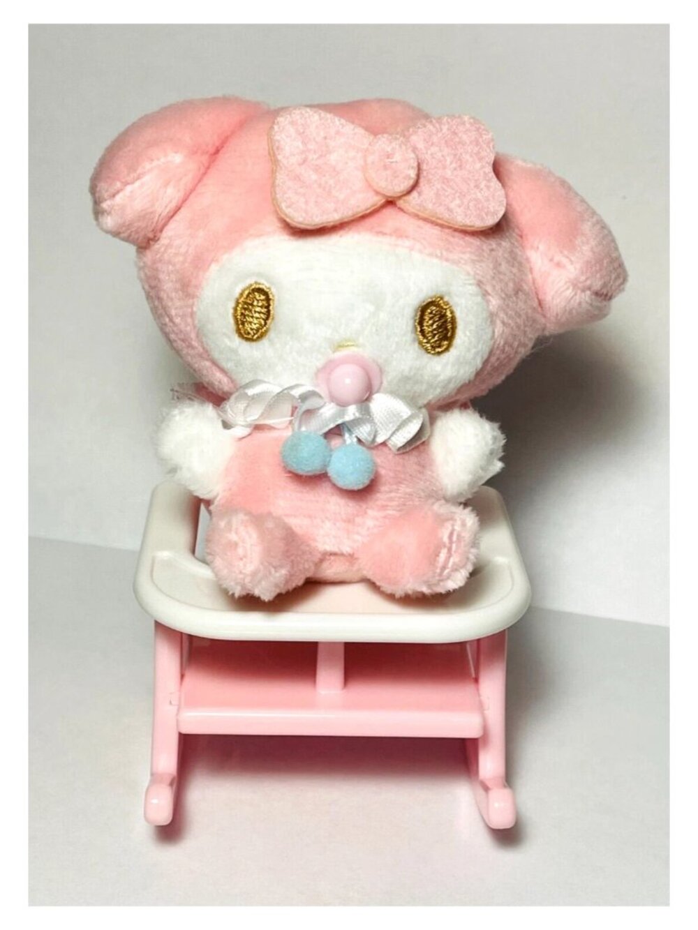Sanrio My Melody Cute Mini Plush Charm Keychain with Chair - NEW from Japan